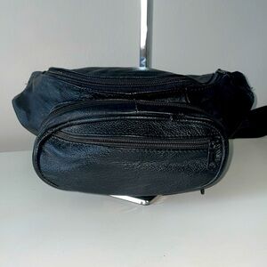 Black leather waist pack